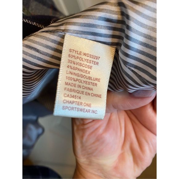 XL, Autres filles, plaid blazer in blue and grey with usable pockets. Like new! - Picture 6 of 9